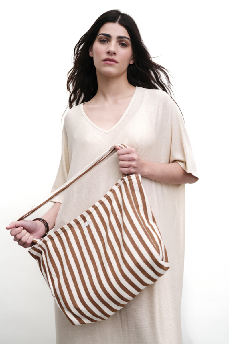Vestido Lurex Goya Beige