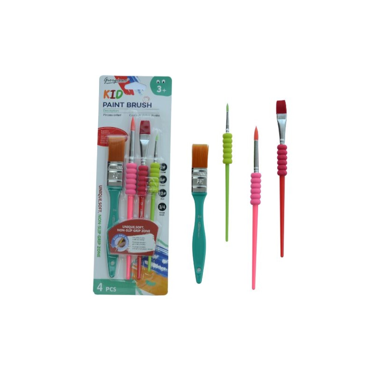 Set pincel + pinceleta Artmate x4 mango antideslizante 