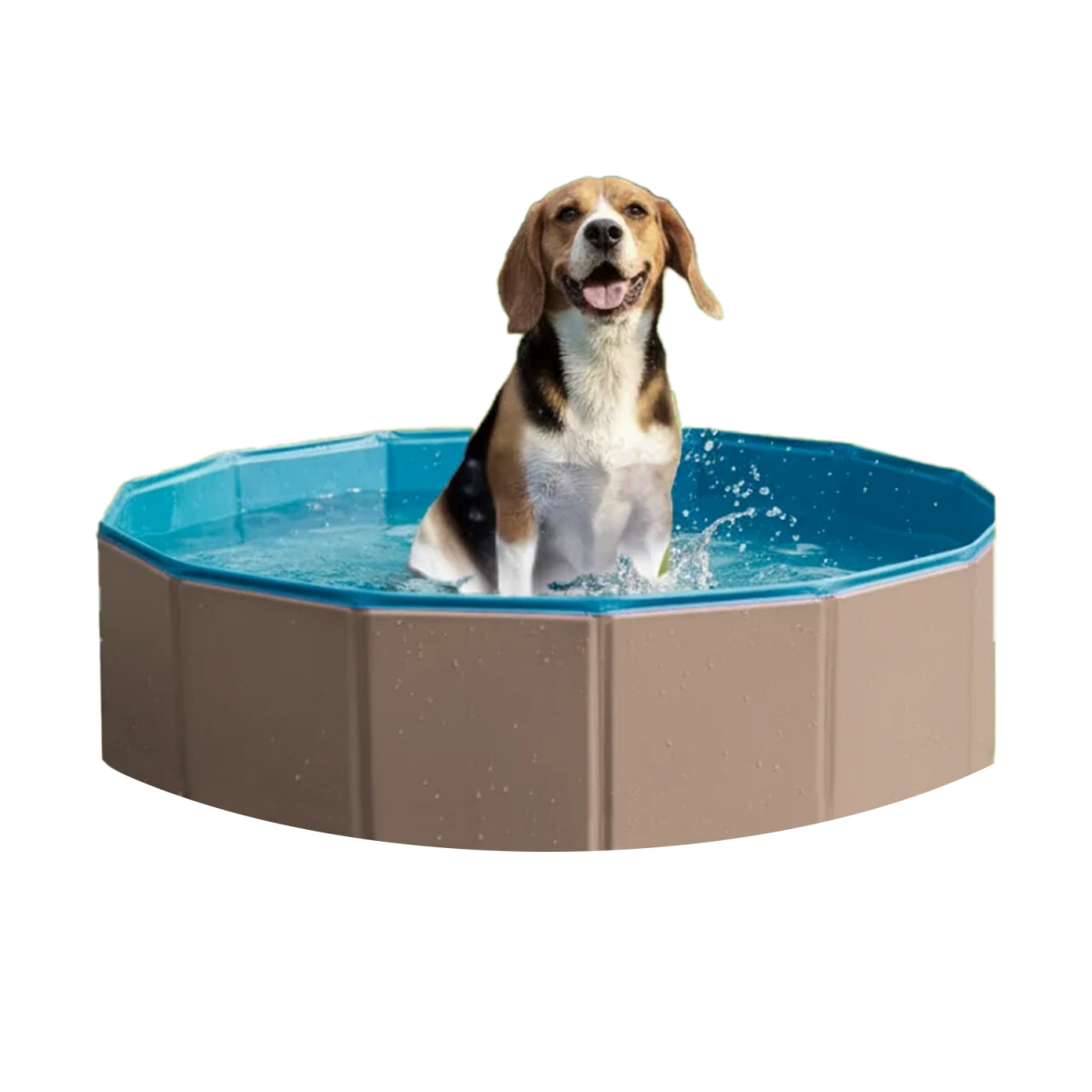 Piscina Plegable Para Mascota 100x30cm PVC Antideslizante - Celeste 