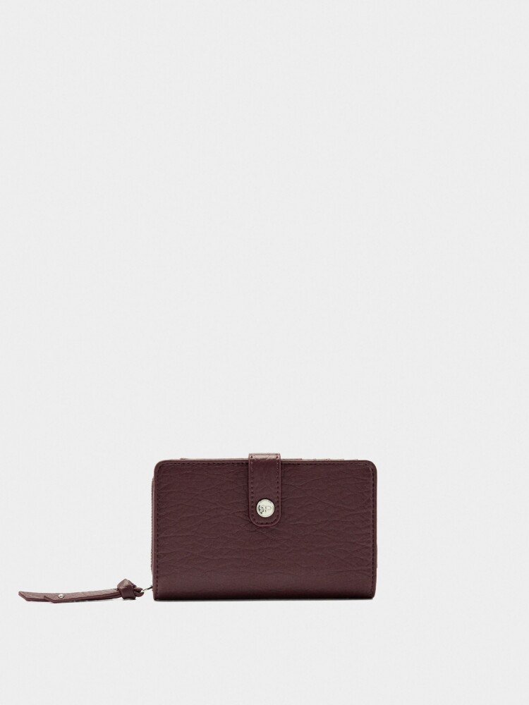 Cartera Con Textura burdeos