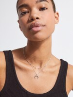 Collar Corto De Plata 925 Con Cuerno plateado