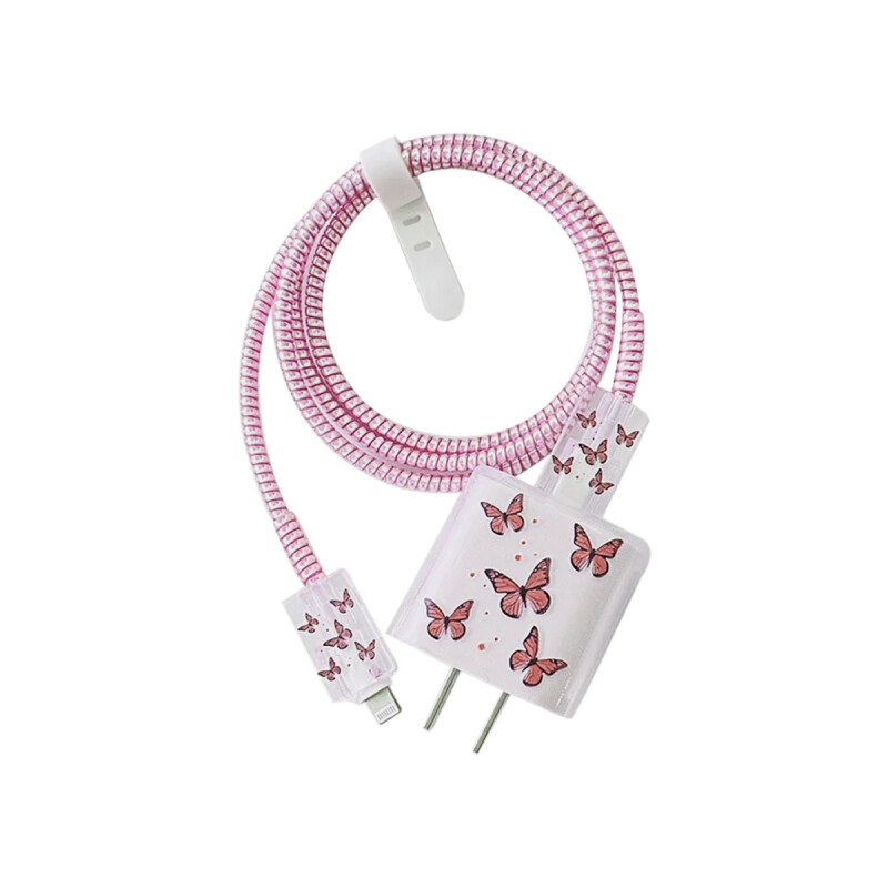 Kit de protectores para cargador de iPhone diseño mariposa Kit De Protectores Para Cargador De Iphone Diseño Mariposa