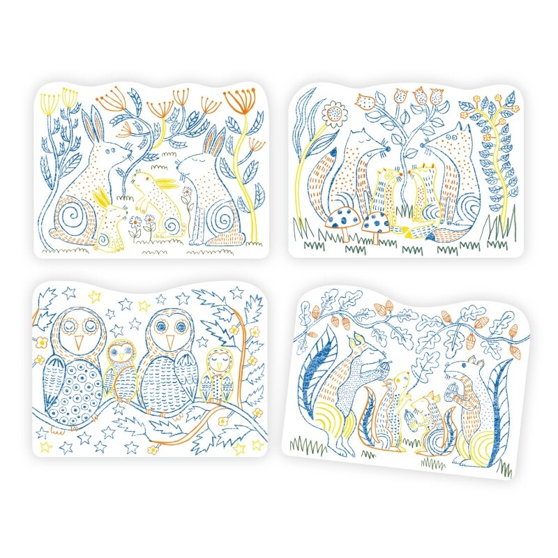 Láminas para colorear con lápiz mágico Buhos