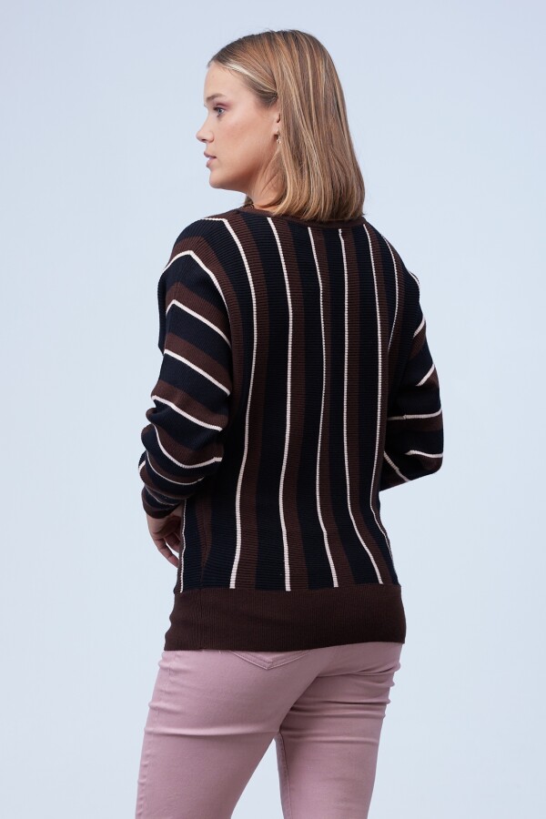 Buzo Dolman Colorblock MARRON/MULTI