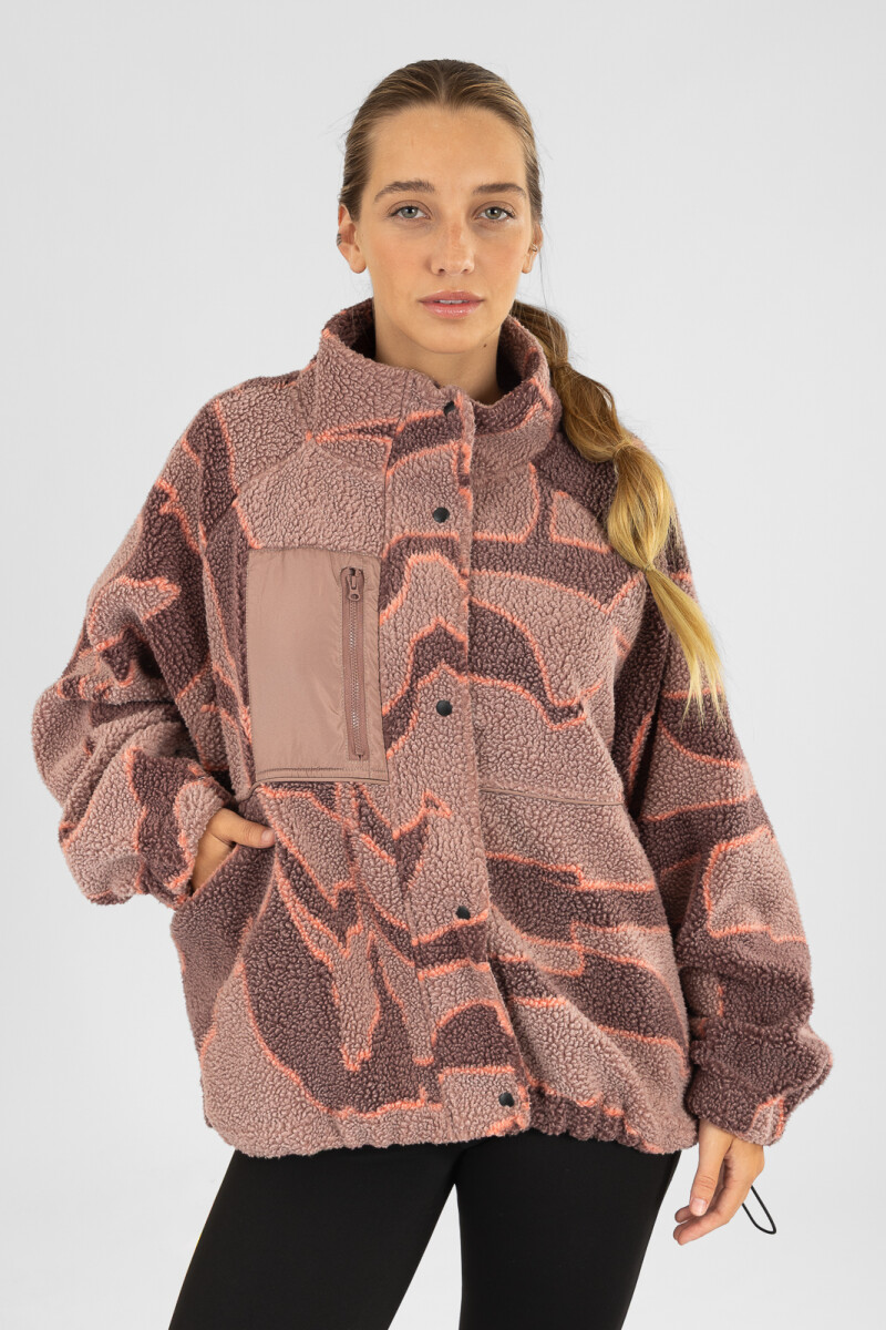 Campera burgundy sherpa - Rosa antique 