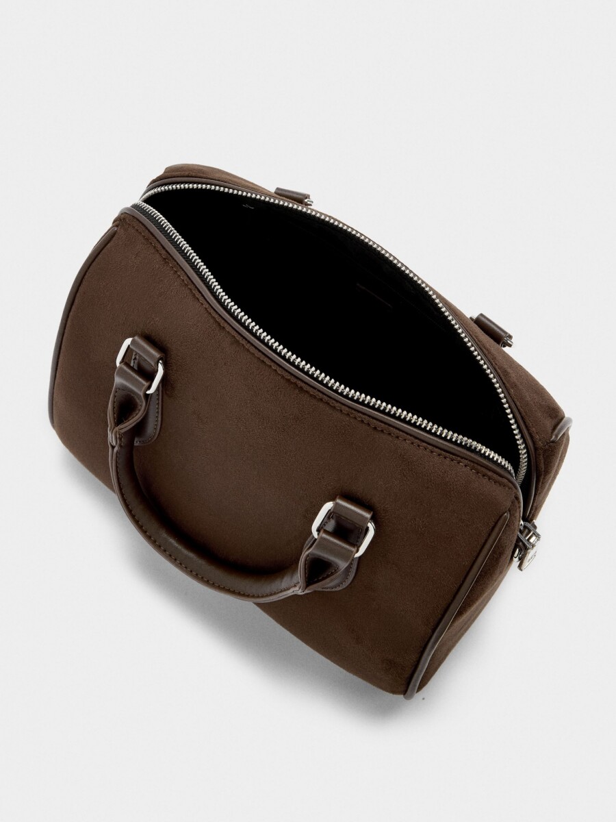 Bolso Tote Con Efecto Piel S marron