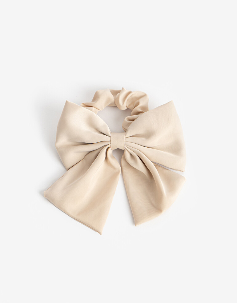Skunzies Moño Scrunchie Con Moño - Blanco Crema