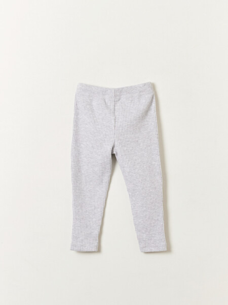 Calza rib Gris Melange