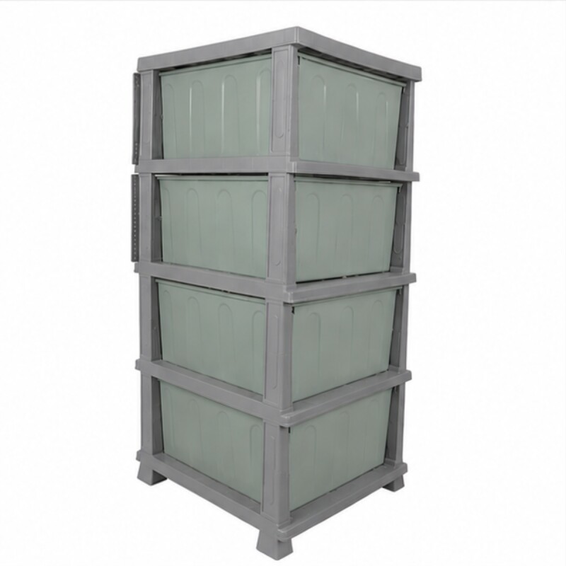 Gavetero cajonera simil ratán GRIS