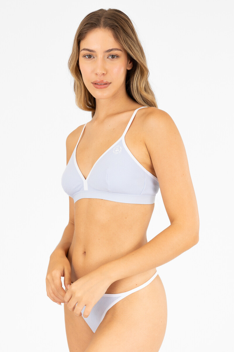 Top triangulo sole Lilac blue