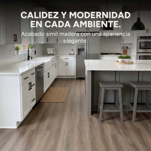 Piso Vinílico Autoadhesivo Piso Flotante Símil Madera x 1m2 Color gris