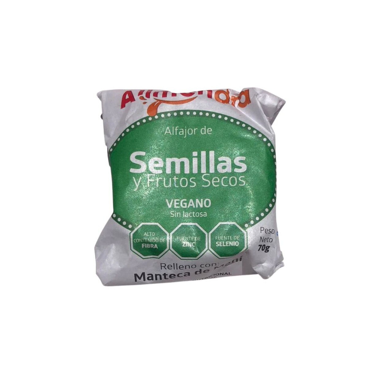 Alfajor de semillas y frutos secos vegano Alimendra 