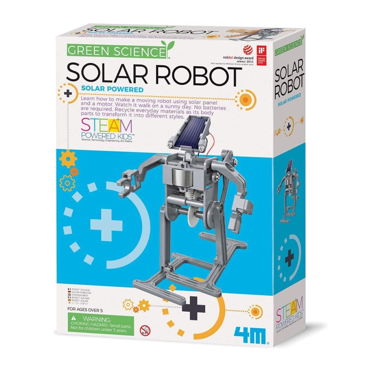 Juego Educativo de Ciencias Energía Renovable 4M Robot Solar - Gris 