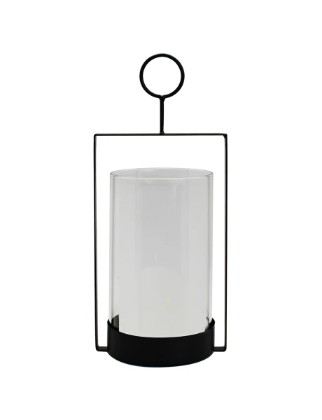 PORTA VELA BOROSILICATO SOPORTE METAL 12.3X10X27CM PORTA VELA BOROSILICATO SOPORTE METAL 12.3X10X27CM