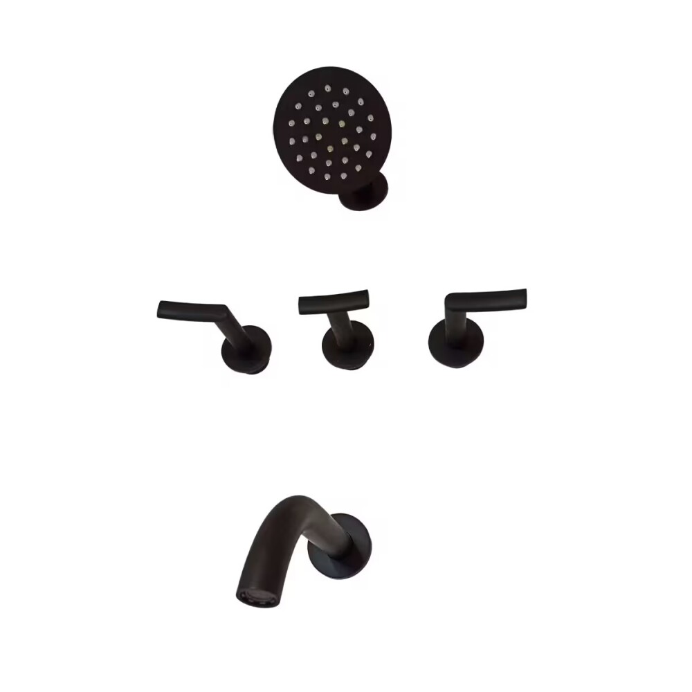 Griferia de ducha bimando con transferencia negro mate NOAR Griferia De Ducha Bimando Con Transferencia Negro Mate Noar