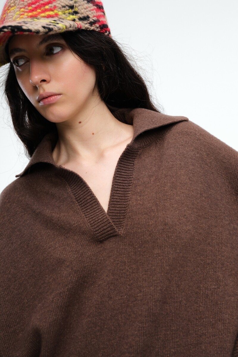 SWEATER COLLAR Marron