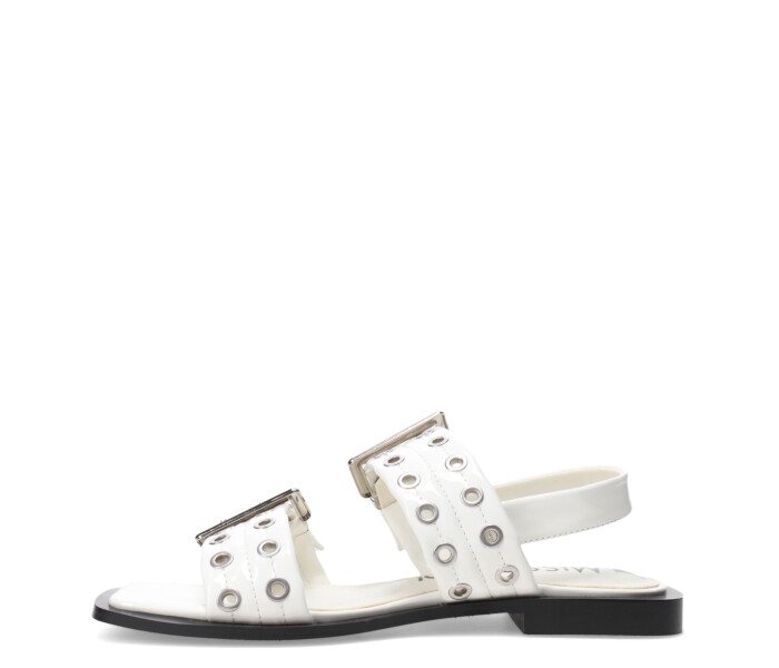 Sandalia KELMO chata con hebillas White