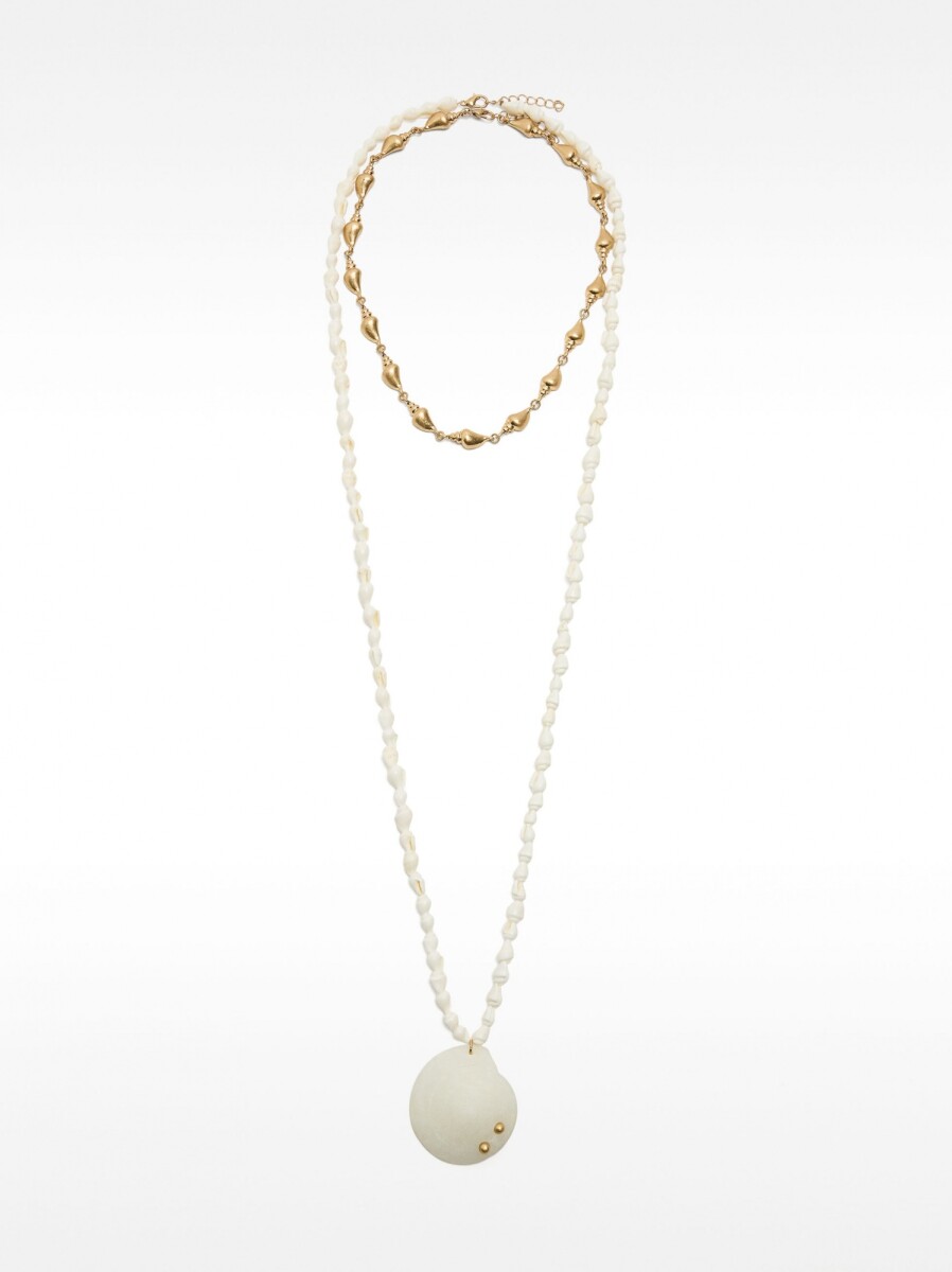 Set De Collares Con Conchas - blanco 