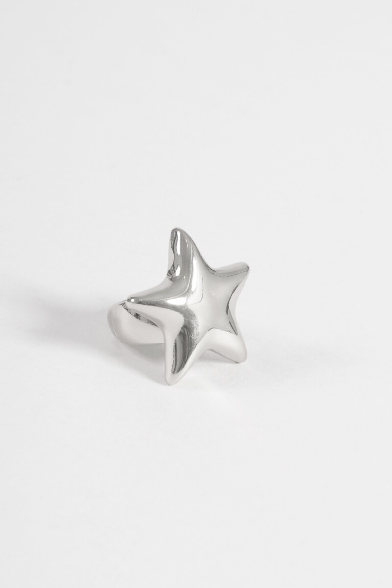 Anillo estrella antique elastizado plateado