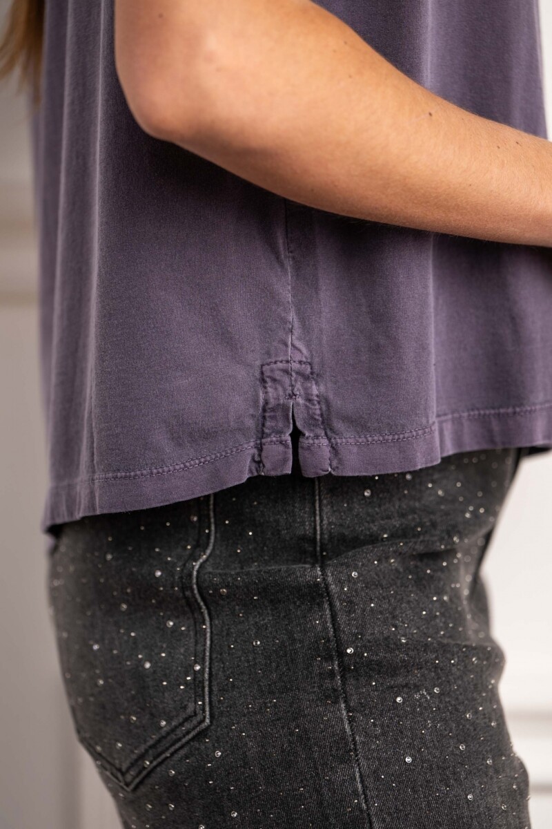 Remera Algodon Lavado Berenjena