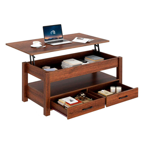 Mesa Ratona Cajones + Compartimento Oculto 100x50cm CAOBA