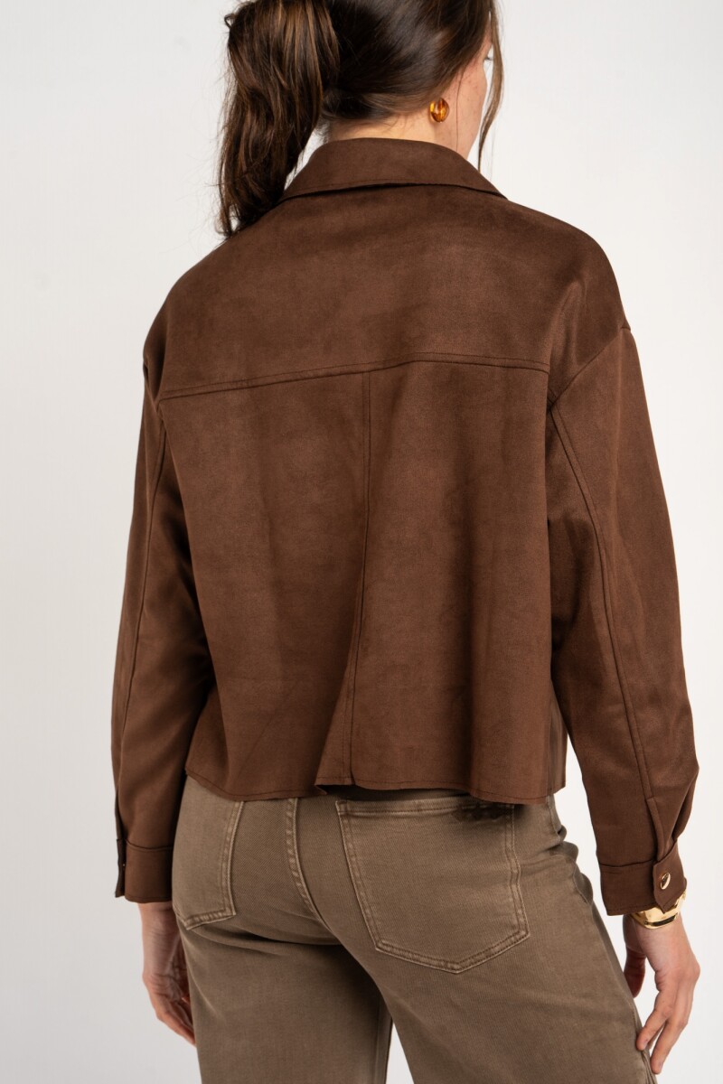 Camisa Gamuza Vegana Marron