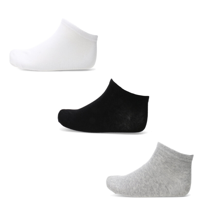 Medias de Mujer Miss Carol Media PLAIN pack x3 Blanco - Negro - Gris