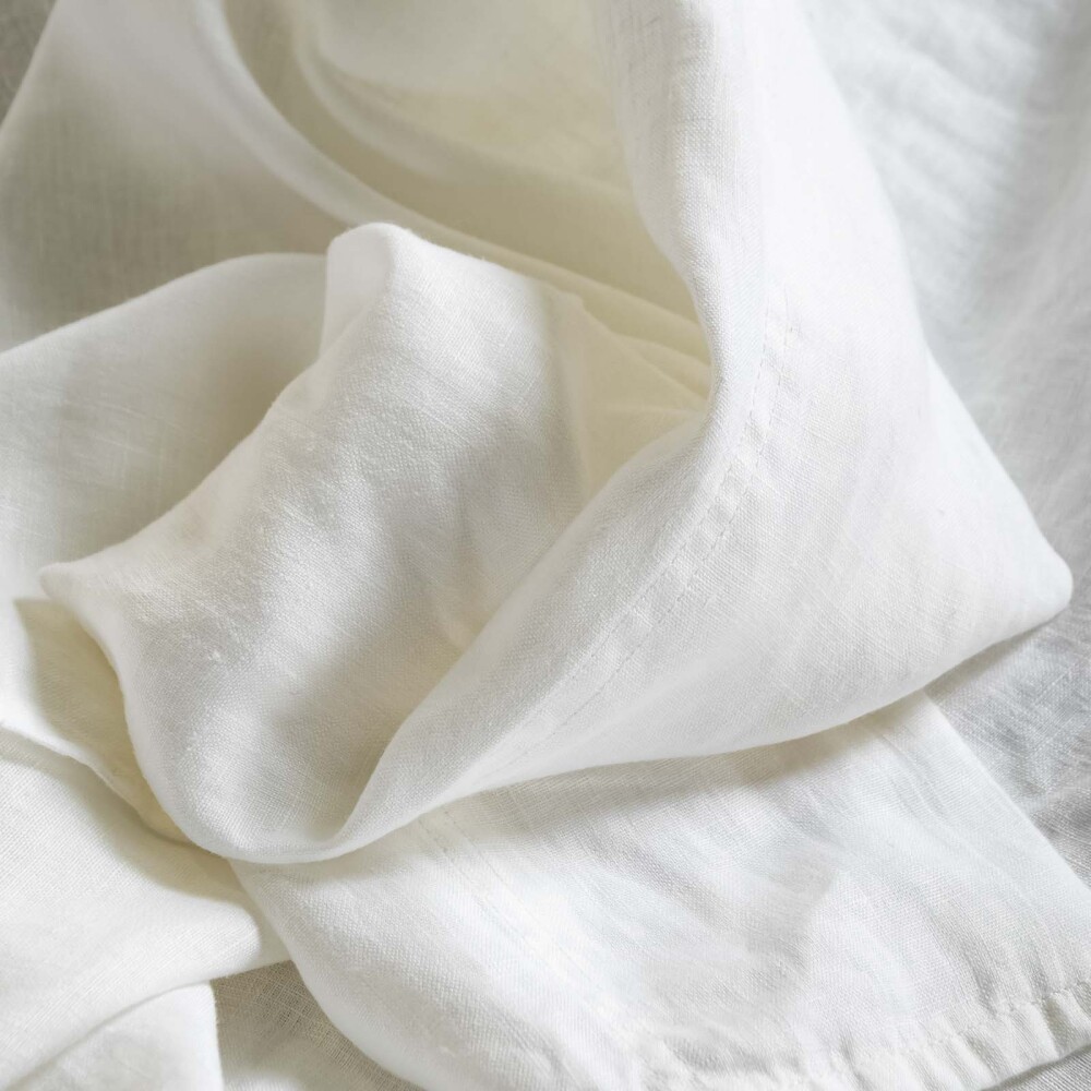 JUEGO DE SABANAS 2 PLAZAS LINO BLANCO PURE