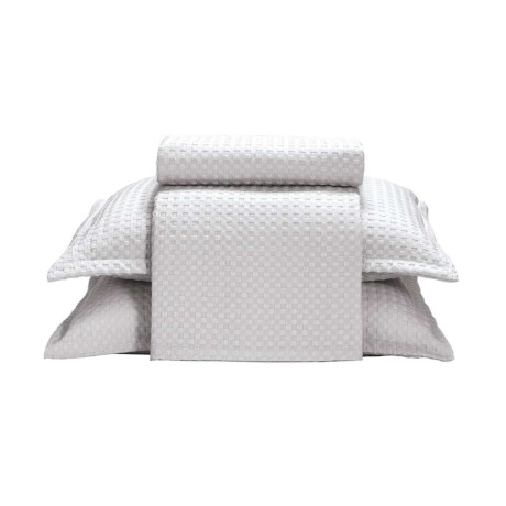 Juego Colcha y Funda Dohler Provenza 2 Plazas 100% Microfibra Gris Plata