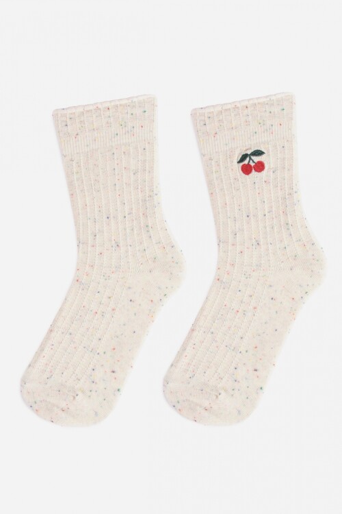 Medias cherry blanco