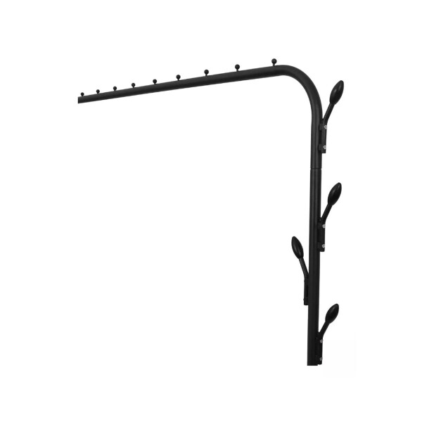 Perchero Para Ropa Con Doble Estante y ganchos de Metal Organizador zapatero Imback Color Negro Perchero Para Ropa Con Doble Estante y ganchos de Metal Organizador zapatero Imback Color Negro