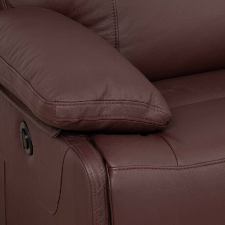 RECLINABLE 3 CUERPOS CUERO MARRON HOSHI MERLOT
