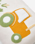 Almohadón Pecky de algodón beige bordado de tractor 30 x 50 cm Almohadón Pecky de algodón beige bordado de tractor 30 x 50 cm