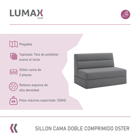 Sillón cama doble Lumax Oster en caja compactado Gris