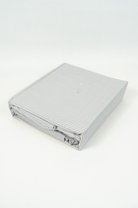 Sábanas 2 Plazas Queen 144 Hilos Stripes Gris Claro