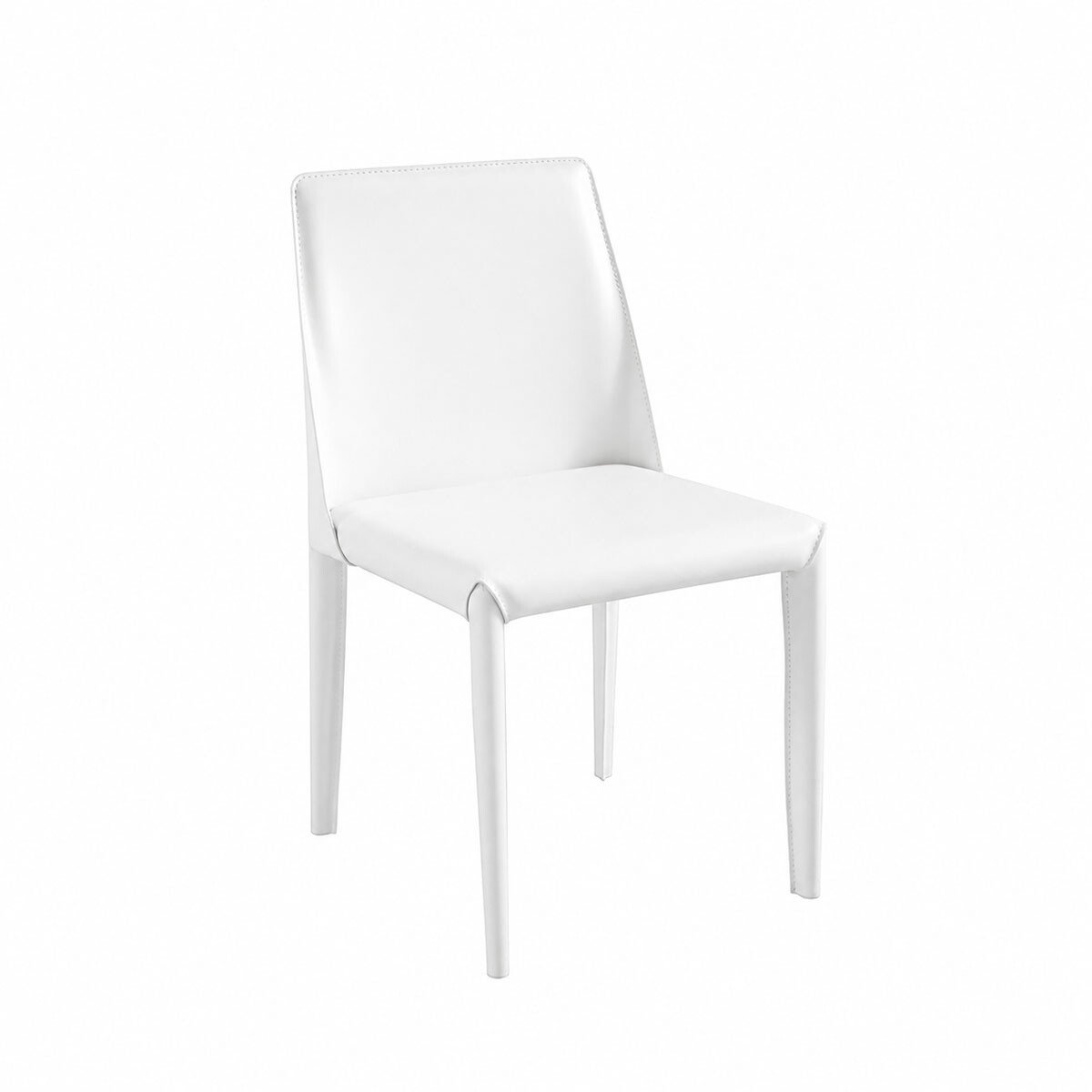 Silla De Comedor Ecocuero 100% Tapizada - Blanco 