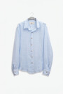 100% LINEN LONG SLEEVE SHIRT Celeste