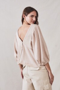 Cardigan Reversible Manga Balloon Beige Melange