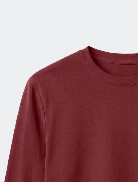 CAMISETA BÁSICA MANGA LARGA BORDEAUX