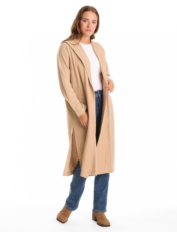 Cardigan Duster Capu BEIGE OSCURO