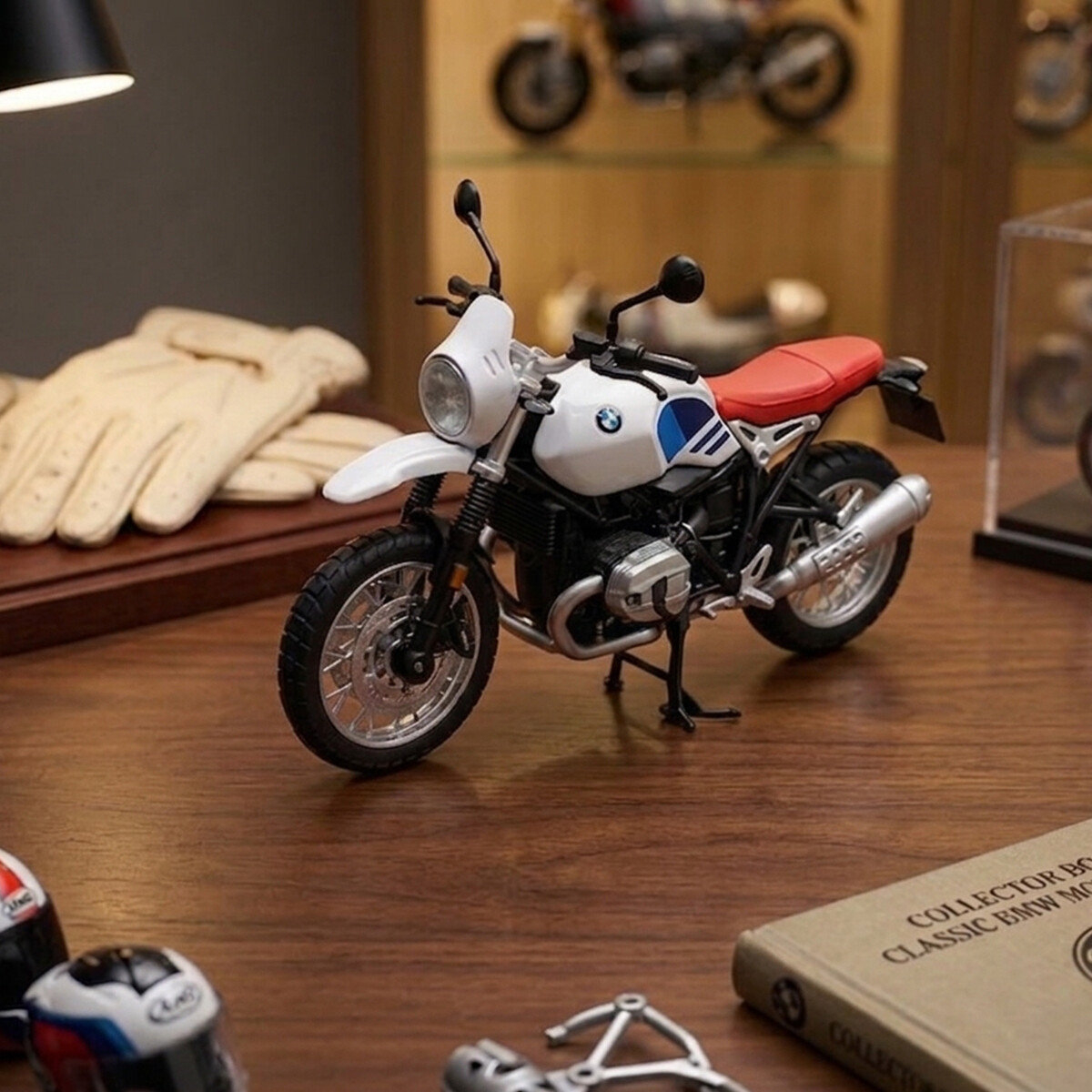 Motocicleta Bburago BMW R nineT Urban GS Escala 1:18 