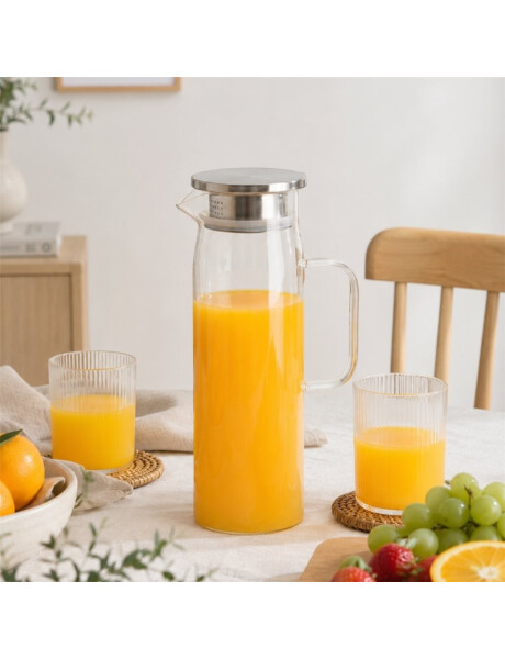 JARRA DE VIDIO C/TAPA ACERO INOX 1320ML JARRA DE VIDIO C/TAPA ACERO INOX 1320ML