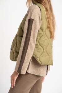 Chaleco Capitoneado Reversible Oliva