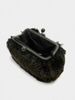 Bolso Efecto Pelo Con Asa De Cadena verde