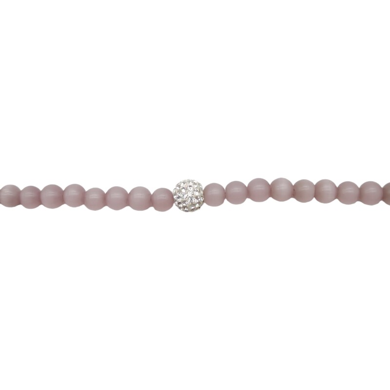 Pulsera bolitas-Plata 925-Piedra ojo de gato y zirconia-PU3026 conpiedra
