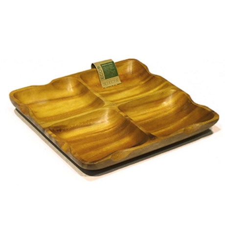 Copetinero Cuadrado 25X25X4Cm Madera 4 Div