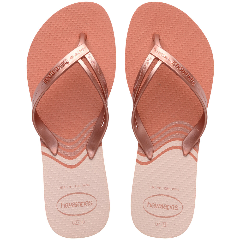 Sandalias Havaianas Elegance Print Grafito Arcilla Rosa