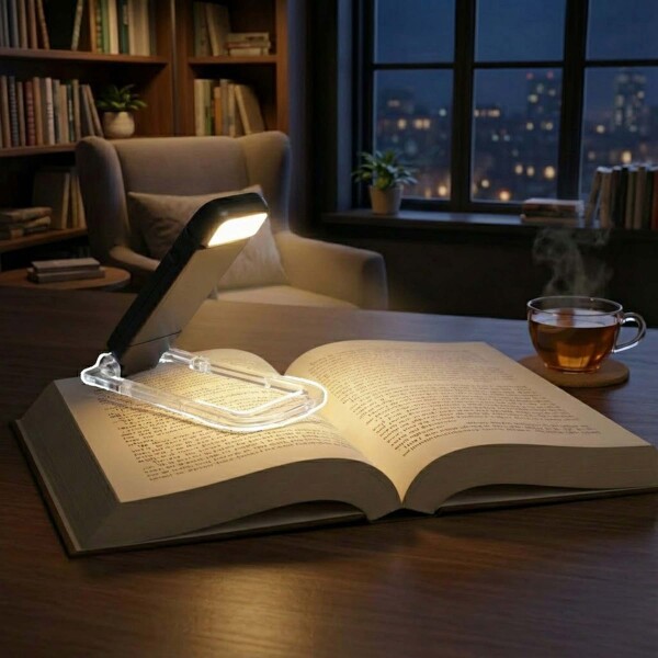 Luz Para Lectura Libros Led Portatil Recargable Nocturna Color Negro