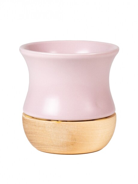 Mate Cerámica base Madera Lila