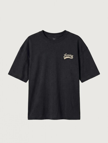 CAMISETA INFANTIL MODELO OVERSIZED CON ESTAMPA NEGRO